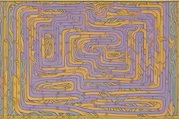 A light purple maze of illusion designed in ancient Egyptian pottery painted by Vincent van Gogh