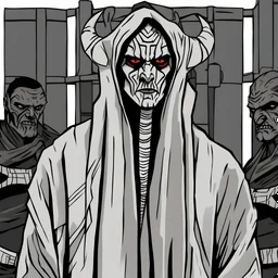 Portrait of a bager sith with maul facepaint