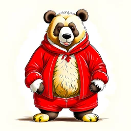 santa suit bear, illustration