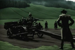 Still frame from the "Hellsing" movie based on the anime of the same name. The scene is of