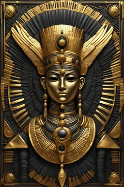 Pharaonic art, golden design and black color