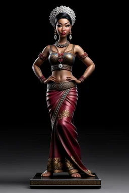 tabletop role-playing miniature of a beautiful women Indonesia. full body. concept art hyperrealism