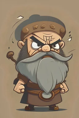 cute cartoon version of angry ancient prophet with a beard