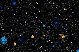 Dark galaxy comic style stars