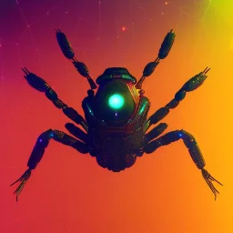 cyberpunk spider, ultra realistic, intricate details, ultra highly detailed, shiny, smooth, studio quality, octane render, Surrealism, Triadic colour scheme,glow-stick, ambient lighting,nightclub lighting, polaroid, 100mm, --ar 1:1 --v4