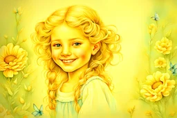 a very beautiful girl smiles slightly, very cute and beautiful, the character of Maurice Sendak, Catherine Welz-Stein, Josephine Wall, Jacek Yerki, Android Jones, high detail, elegant, unusual, oil on canvas, beautiful, high resolution, clear quality, colorful, pencil sketch, focused