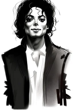 sketch of young michael jackson silhouette