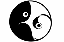 ying,yang clipart style simple stencil