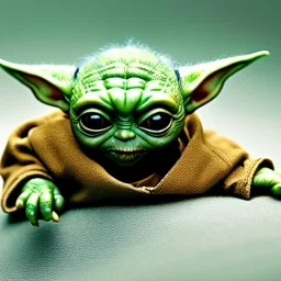 super photorealistic studio photo of baby yoda in star wars by Annie Leibovitz, intricate, highly detailed, sharp focus, cinematic lighting,