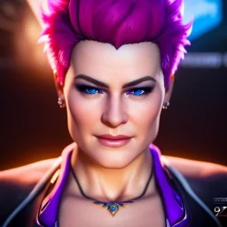 Ultra detailed fullbody Portrait in oil on canvas of heroes of the storm -Zarya,extremely detailed digital painting,intense stare, extremely detailed face, crystal clear eyes, mystical colors ,perfectly centered image, perfect composition, rim light, beautiful lighting,masterpiece ,8k, stunning scene, raytracing, anatomically correct, in the style of Steve Jung and robert e howard and Wizyakuza and Ohrai Noriyoshi and Simon Bisley and uncannyknack.