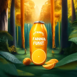 Social Media Design for a For fanta orange juice in the orange forest