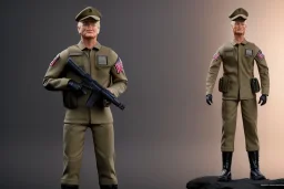 G.I. Joe doll soldier Donald Trump, big gun,boots, helm, Trump facial detail,trump, beret