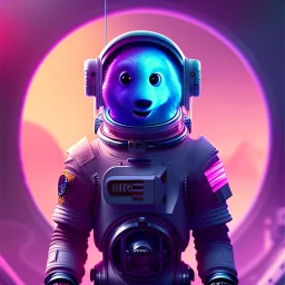 pixar style anamorphic cute cyberpunk astronaut in space, smiling, full body, magenta puffer jacket, manila city backdrop, dramatic lighting, hyper realistic, unreal engine 5, 16k, background:space