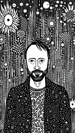 thom yorke in style of Warli painting