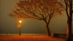 fall tree under Streetlight by Andrea del sarto