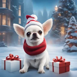 a small dog dressed up as a snowman, hollywood promotional image, playstation 5 graphics, profile picture 1024px, white chihuahua, movie promotional image, rankin, listing image, cgi society, 2 0 1 9, icon for an ai app, characters merged, character close-up, freezing, h 1024, shot with Sony Alpha a9 Il and Sony FE 200-600mm f/5.6-6.3 G OSS lens, natural light, hyper realistic photograph, ultra detailed -ar 3:2 -q 2 -s 750