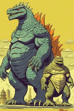 Giant kaiju and king