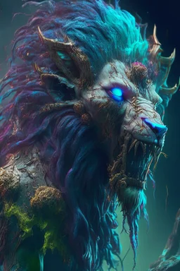 lion zombie goat alien,FHD, detailed matte painting, deep color, fantastical, intricate detail, splash screen, complementary colors, fantasy concept art, 32k resolution trending on Artstation Unreal Engine 5