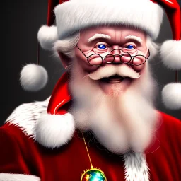 Down syndrome Santa drooling, portrait, 8k resolution