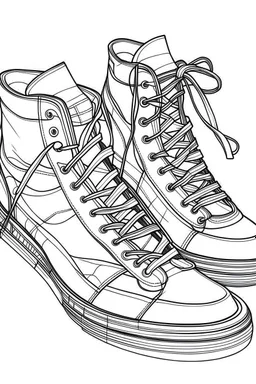 outline art for Shoes coloring pages with sitch, white background, Sketch style, full body, only use outline, dementia patients style, clean line art, white background, no shadows and clear and well outlined.