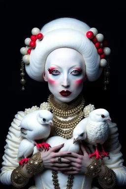 lady ermine, albino, bizarre, surreal, darkmood by natalie shau