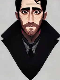 Portrait of a 30 year old strange gay wizard like Jake Gyllenhaal