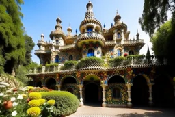 A palace filled with flowers painted by Antoni Gaudi