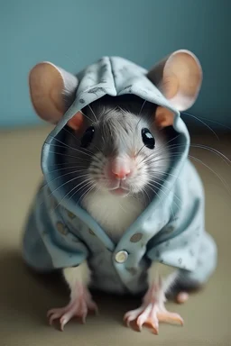 Little rat in a cat costume