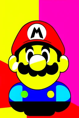 Popart mario poster colorful and minimalist