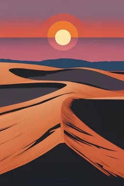 minimalist painting aesthetic, dune sunset