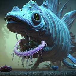fluid ink angler fish creature, unreal engine 5, 8k resolution, photorealistic, ultra detailed