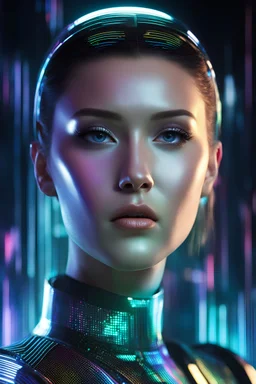 A holographic face similar to the AI holographic girl in Blade Runner movie,