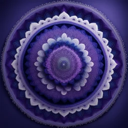 Hyper Realistic Photographic-View of a Navy-Blue-&-Purple Mandala.