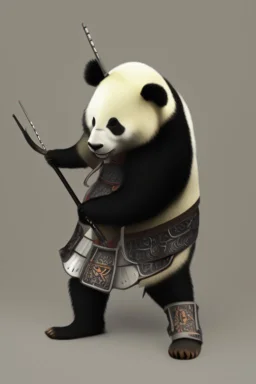 Panda in samurai armour