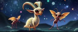 disco glittery goose goat ant alien gremlin anime