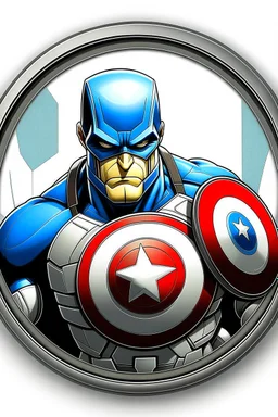 captain america animated inside a medalion