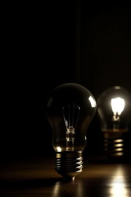 LED light bulb photos dark interior realistic