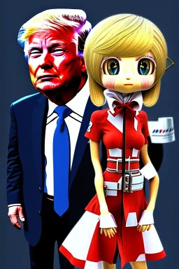 Donald Trump with an anime girl