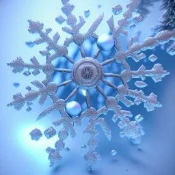  octane render, high detail, snowflake, macro