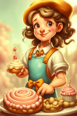 a cartoon character thirty years old confectioner , an ultrafine detailed painting by senior character artist, featured on polycount, sots art, artstation hd, 2d game art, behance hd