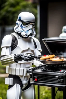 stormtrooper star wars cooking on grill