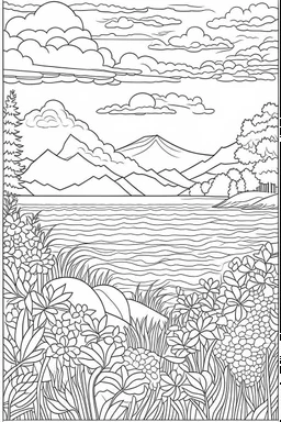 coloring page, nature, relaxing, full view, realistic, coloring page, only draw lines, coloring book, clean line art, –no sketch, color, –ar 3:4, white background, minimalistic black lines, minimal black color, low level black colors, coloring page, avoid thick black colors, thin black line art, avoid colors, perfect shape, perfect clear lines,