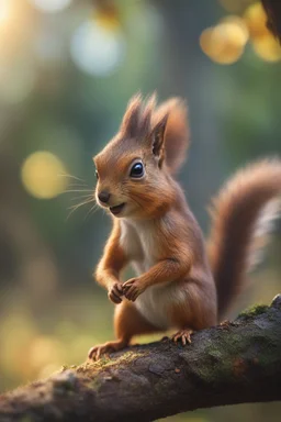 portrait of squirrel elf in angry talking tree, bokeh like f/0.8, tilt-shift lens 8k, high detail, smooth render, down-light, unreal engine, prize winning