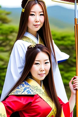 Photorealistic Yui Hatano dressed as a samurai