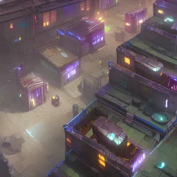 cyberpunk slums base houses scifi alley