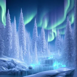 white and gold crystal background，waterfall, winter snow flakessnow, northern Lights, full of details, smooth, bright sunshine，soft light atmosphere, light effect，vaporwave colorful, concept art, smooth, extremely sharp detail, finely tuned detail, ultra high definition, 8 k, unreal engine 5, ultra sharp focus