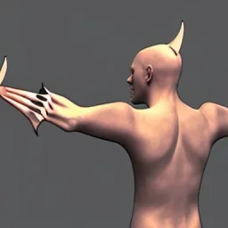 human with batwings and claws