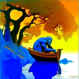 old boat Maxfield Parrish