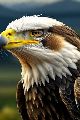 Generate an image of an eagle with beutiful view