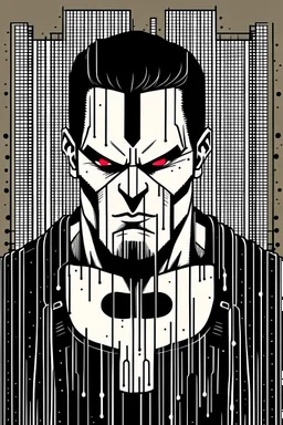 punisher sku;; in the style of Hiroshi Nagai